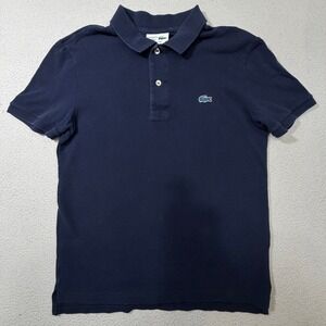 Lacoste Polo Shirt Men 4 Navy Blue J.Crew Collab Cotton Pique Short Sleeve
